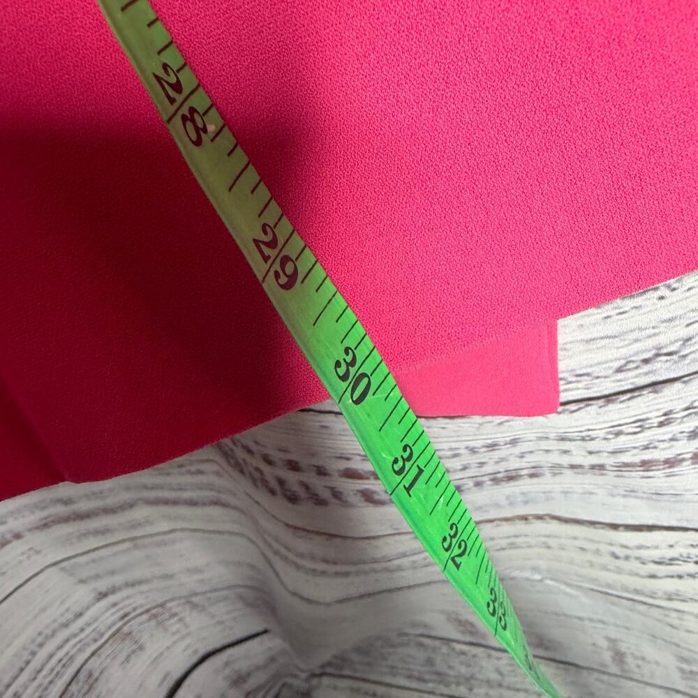 Tahari Women XL Hot Pink Long Blazer Ruched 3/4 Sleeve Open Front Career - Picture 6 of 6